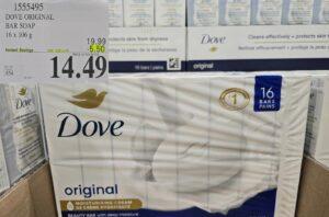 DOVE ORIGINAL BAR SOAP WHITE 16 x 106 g - Costco Canada deal - Save $6.50 - Health and Beauty