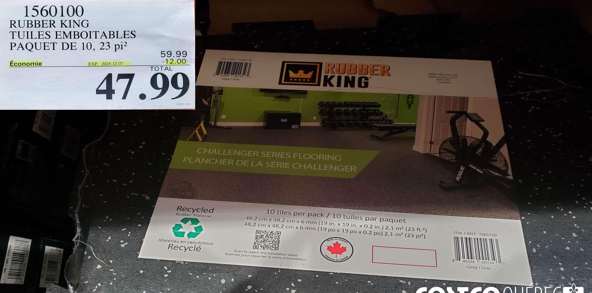 RUBBER KING -TUILES EMBOITABLES PAQUET DE 10, 23 pi at Costco