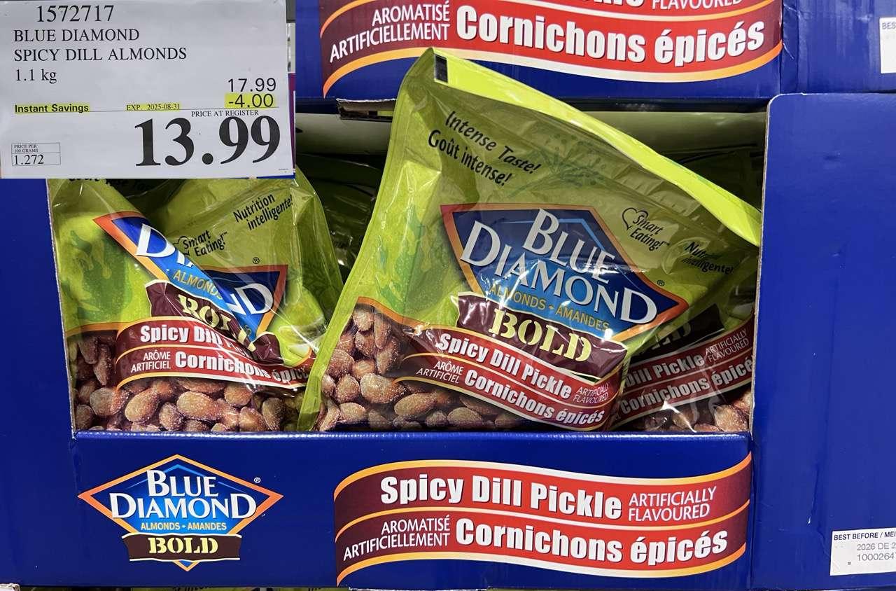 BLUE DIAMOND SPICY DILL ALMONDS 1.1 kg at Costco
