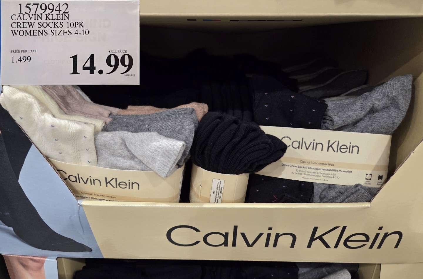 CALVIN KLEIN CREW SOCKS 10PK WOMENS SIZES 4-10 at Costco