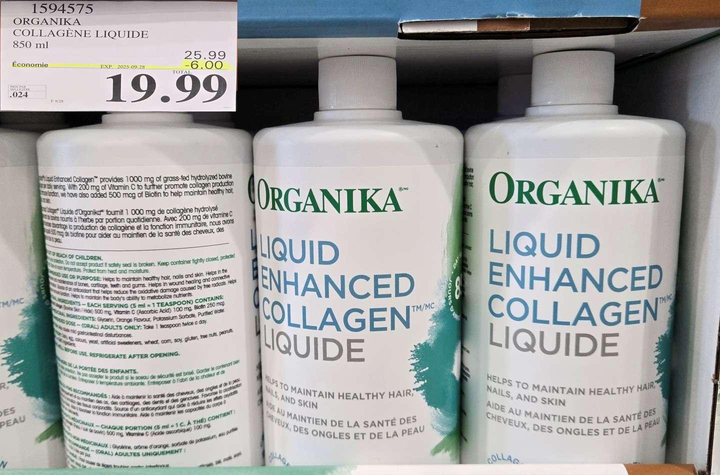 ORGANIKA  COLLAGENE LIQUIDE  850 ML at Costco