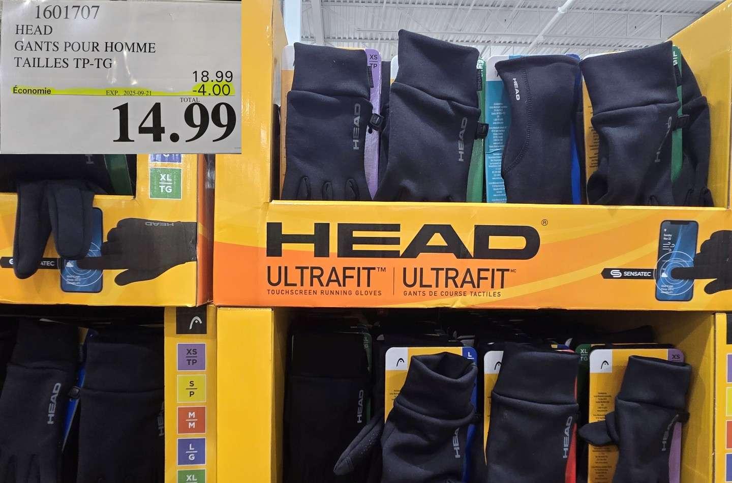 HEAD  GANTS POUR HOMME ULTRAFIT TAILLES TP-TG at Costco