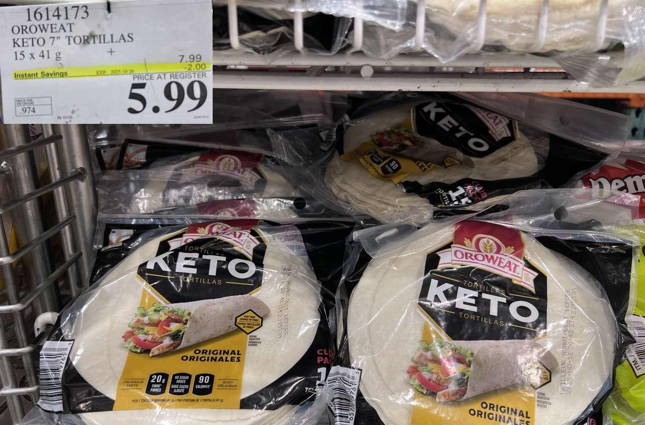OROWEAT KETO 7" TORTILLAS 15 x 41g - Costco Canada deal - Save $2.00 - Food & Beverage
