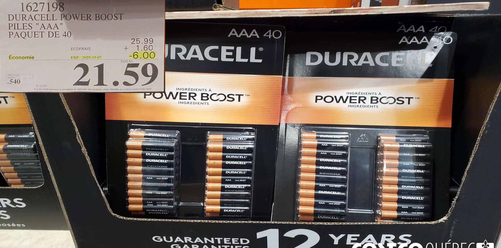 DURACELL POWER BOOST PILES "AAA" PAQUET DE 40 at Costco