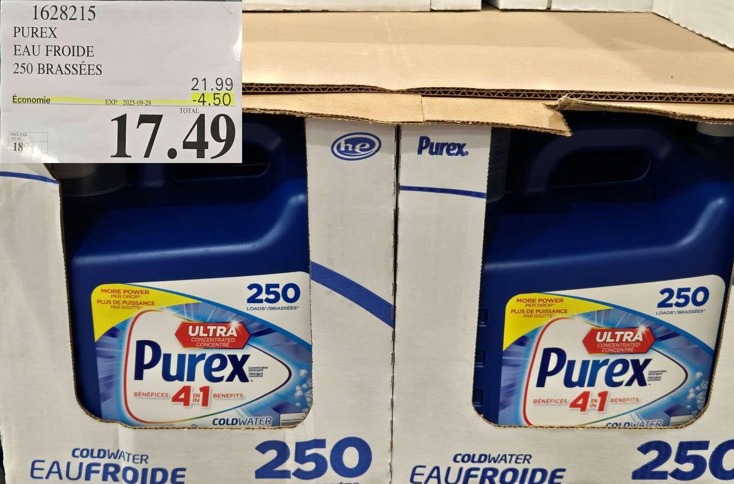 PUREX  EAU FROIDE   250 BRASSEES at Costco