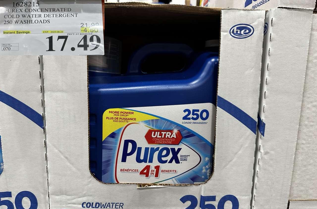 PUREX CONCENTRATED COLD WATER DETERGENT 250 WASHLOADS at Costco