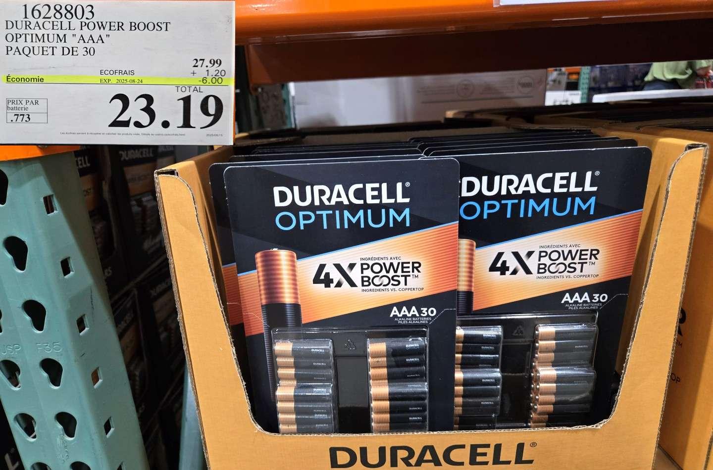 DURACELL POWER BOOST OPTIMUM "AAA"  PAQUET DE 30 at Costco