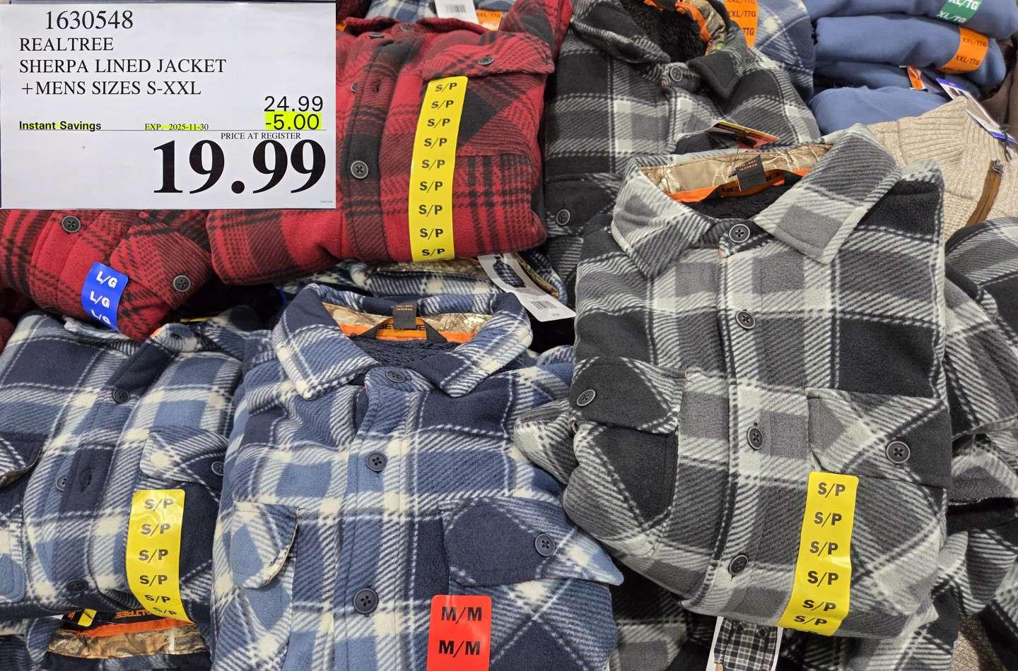 REALTREE SHERPA LINED JACKET MENS SIZES S-XXL - Costco Canada deal - Save $5.00 - Clothing and Accessories