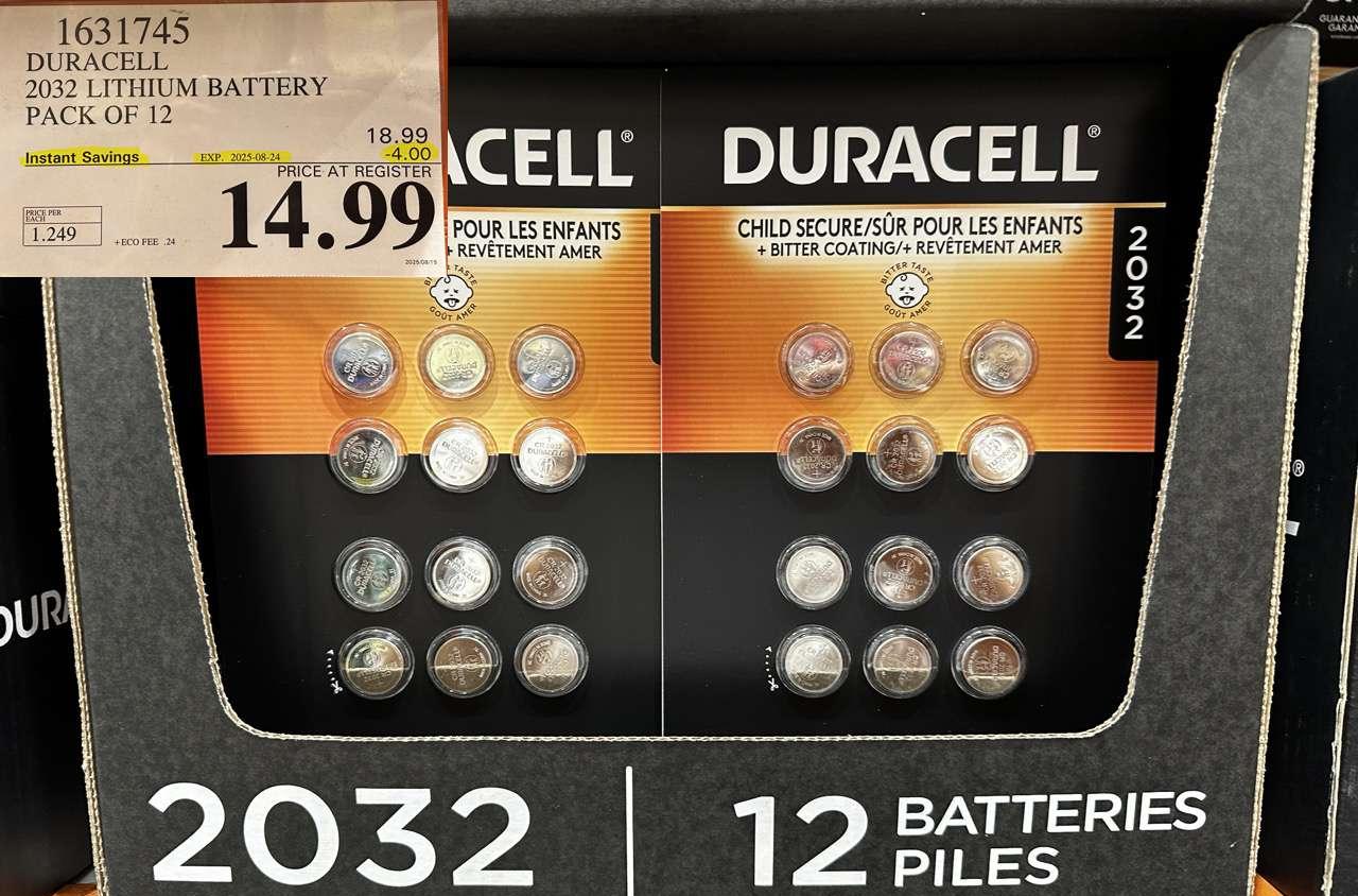 DURACELL LITHIUM 2032 BATTERY PACK OF 12 at Costco