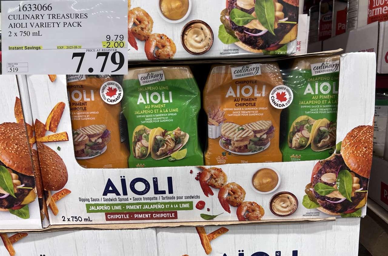 CULINARY TREASURES AIOLI SAUCE VARIETY PK 2 X 750ML at Costco