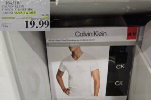 CALVIN KLEIN V-NECK T-SHIRTS 4PK MENS SIZES S-XL at Costco