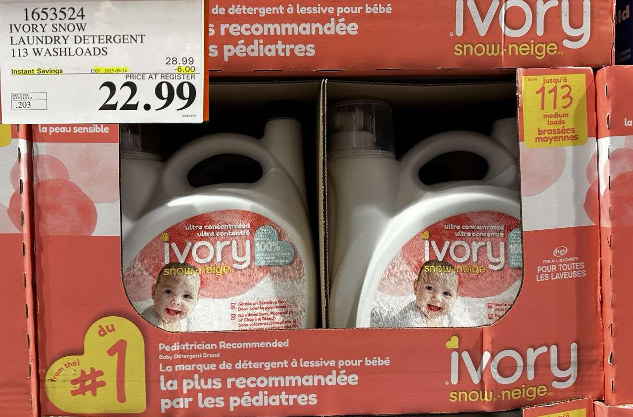 IVORY SNOW LAUNDRY DETERGENT 113 WASHLOADS - Costco Canada deal - Save $6.00 - Household Essentials