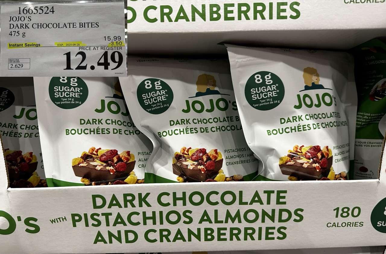 JOJO'S DARK CHOCOLATE BITES 475 G at Costco