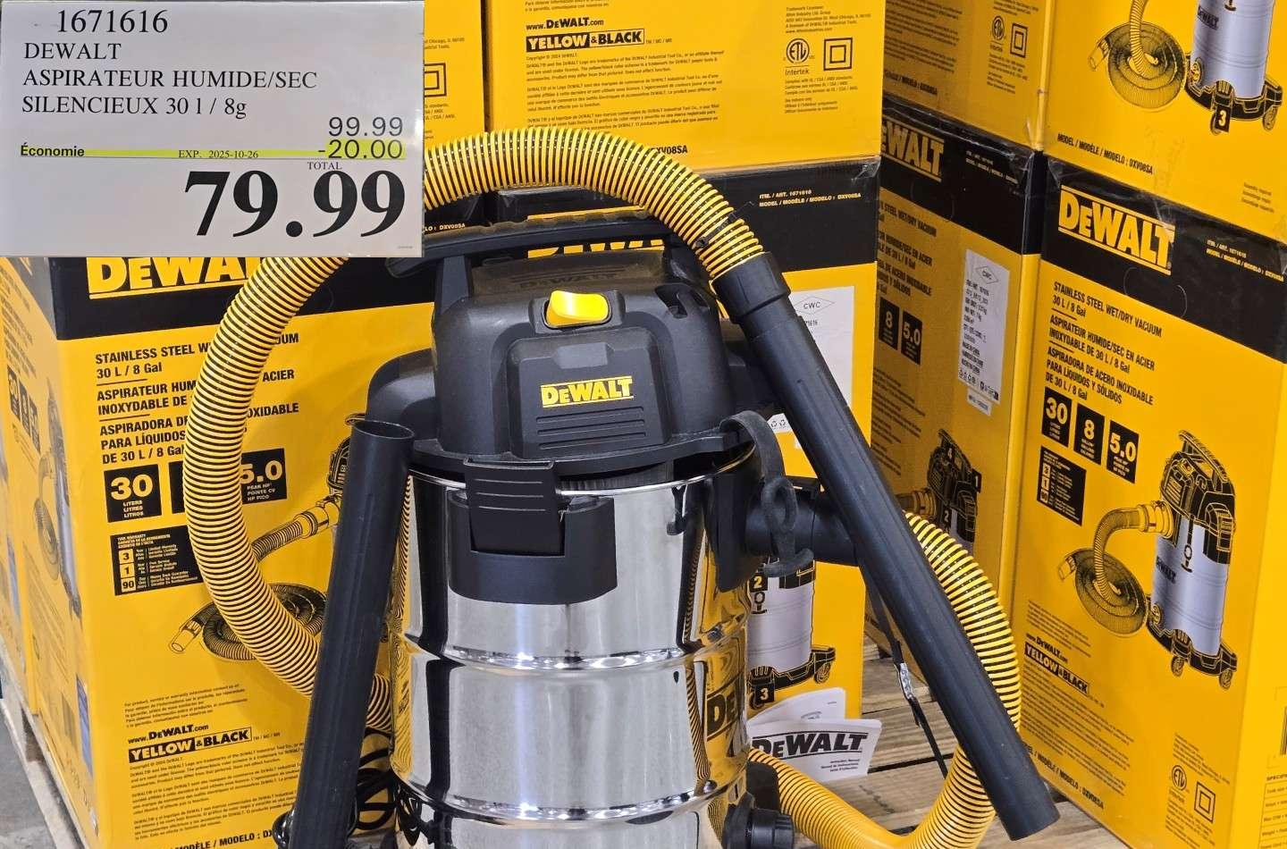 DEWALT ASPIRATEUR HUMIDE/SEC SILENCIEUX at Costco