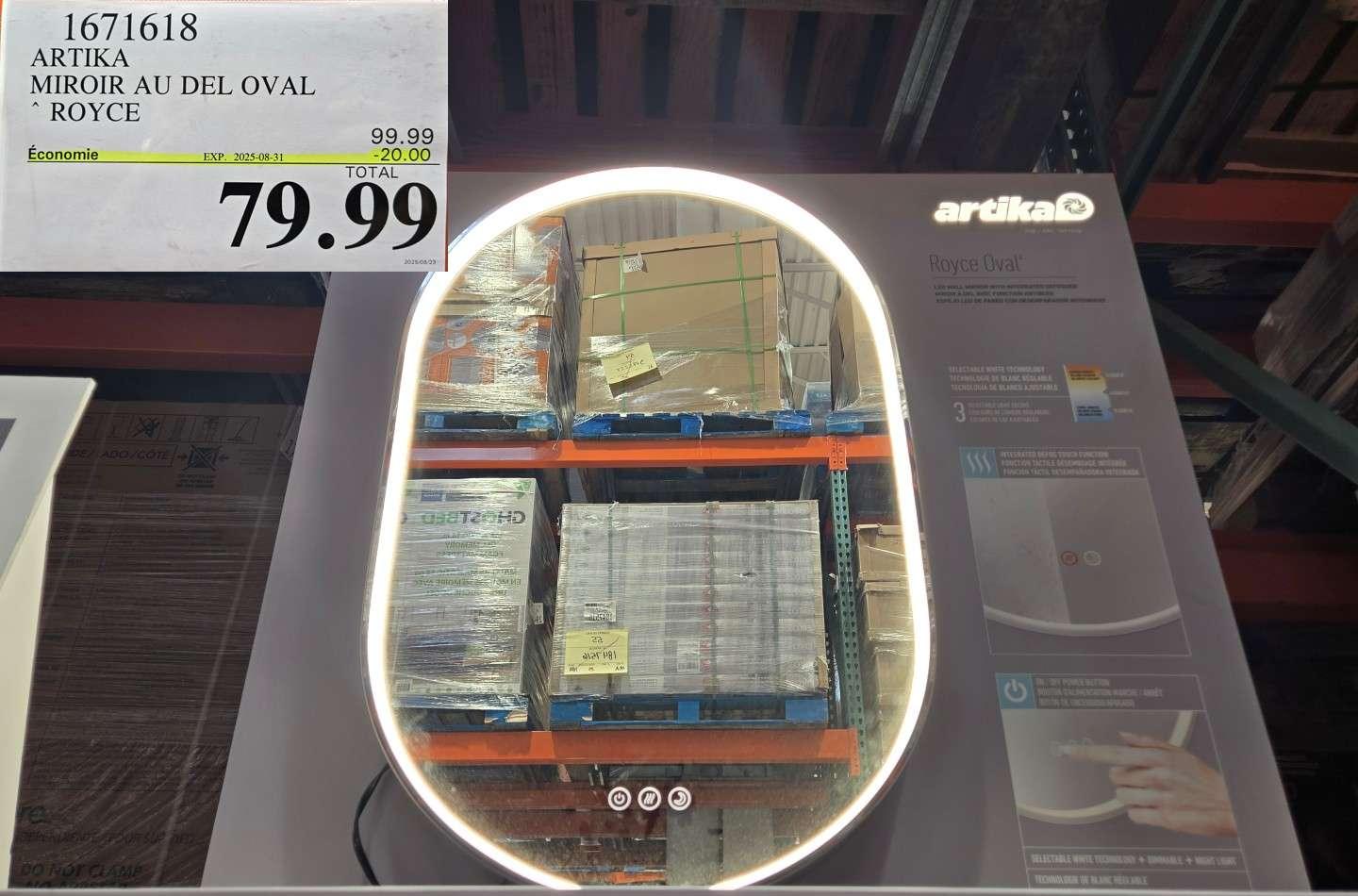 ARTIKA MIROIR AU DEL OVAL ROYCE at Costco