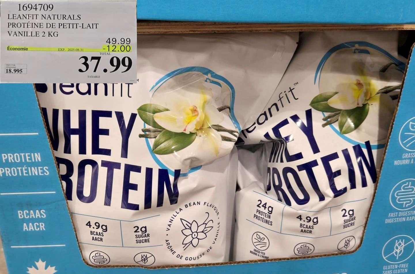 LEANFIT NATURALS PROTEINE  DE PETIT-LAIT VANILLE 2 KG at Costco