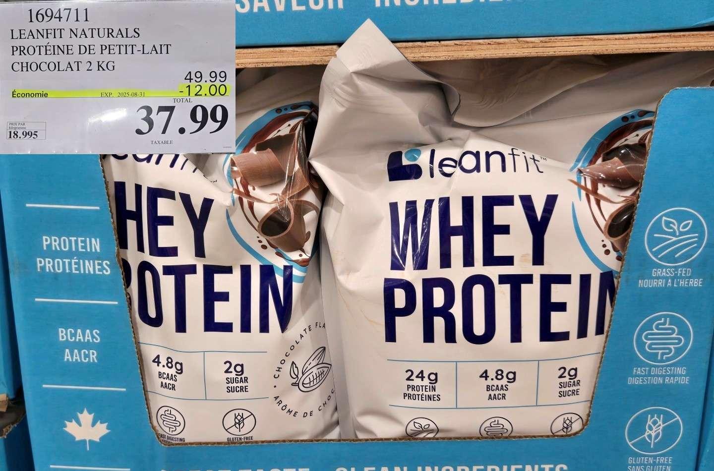 LEANFIT NATURALS  PROTEINE DE PETIT-LAIT   CHOCOLAT  2 KG at Costco