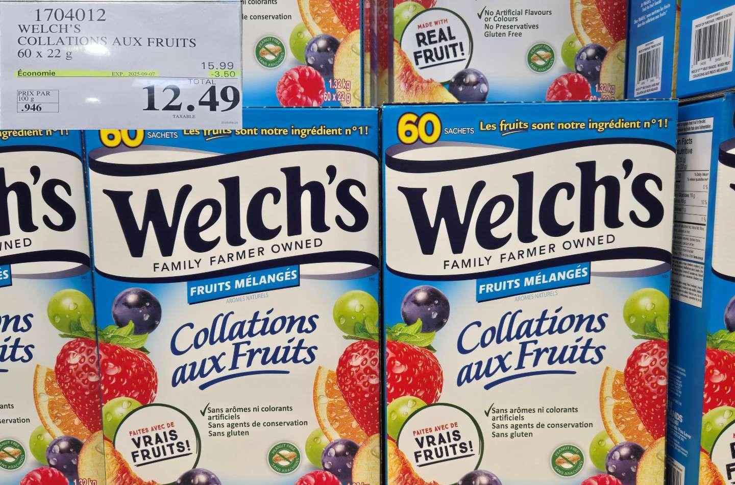 WELCH'S COLLATIONS AUX FRUITS  60 x 27.9 at Costco