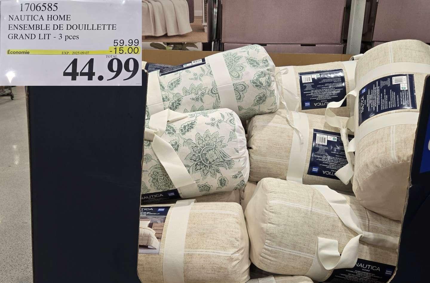 NAUTICA ENSEMBLE DE DOUILLETTE GRAND LIT - 3 PCES at Costco