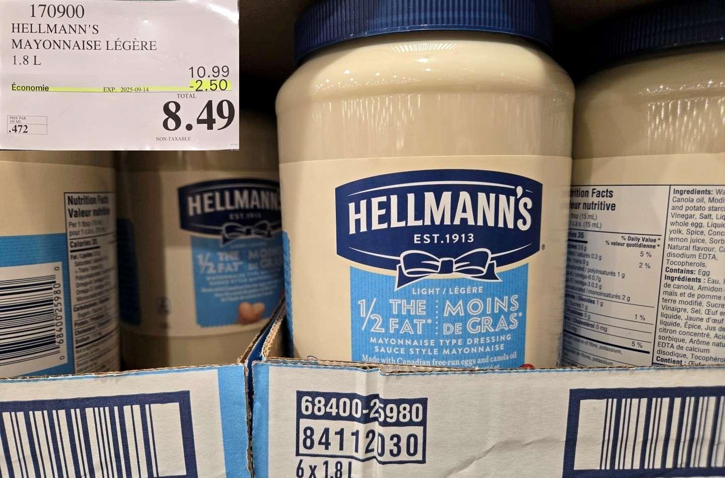 HELLMANN'S  MAYONNAISE LEGERE 1.8 L at Costco