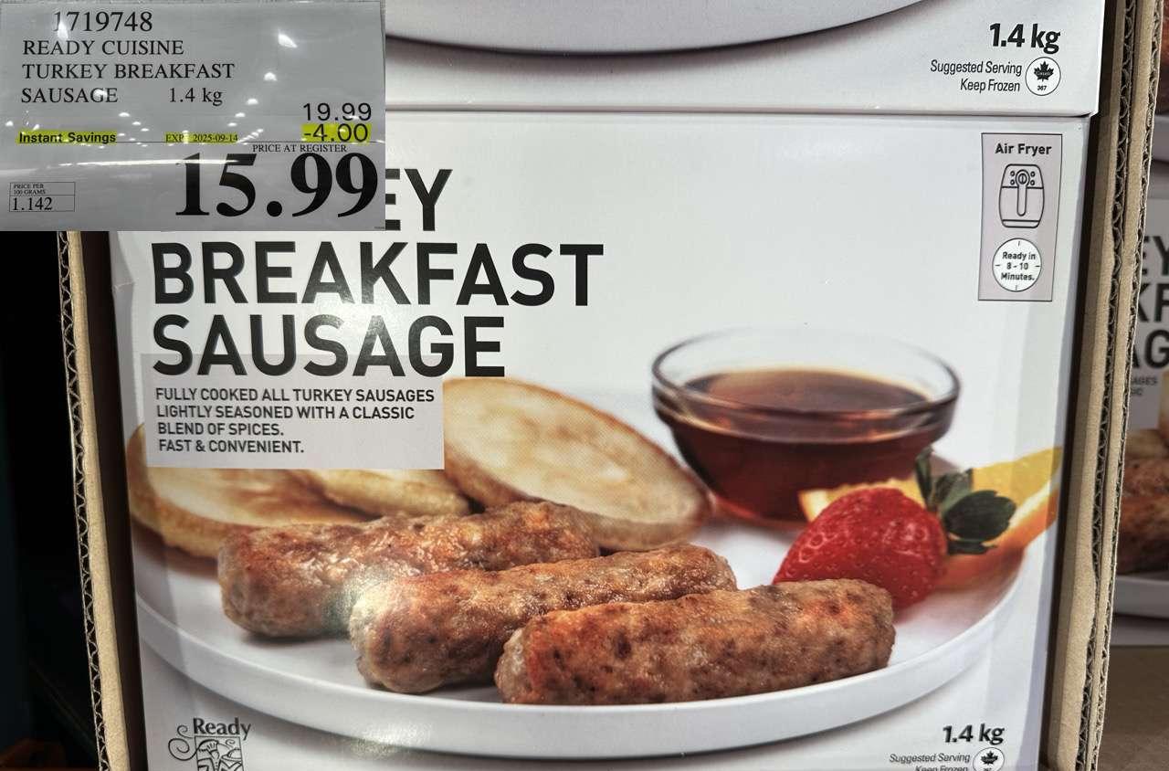TURKEY BREAKFAST SAUSAGE 1.4 kg - Costco Canada deal - Save $4.00 - Food & Beverage
