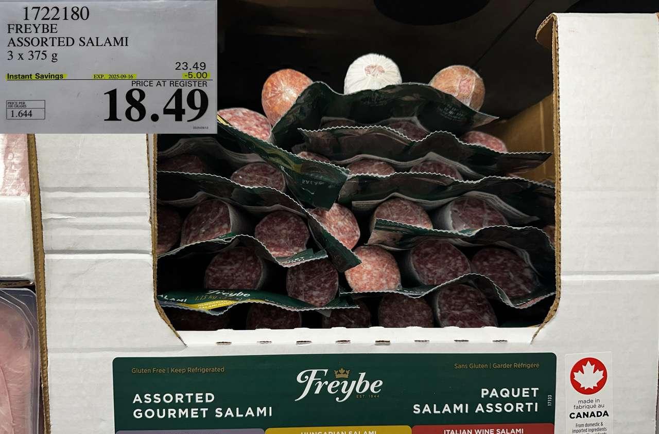 FREYBE ASSORTED SALAMI 3 x 375 g at Costco