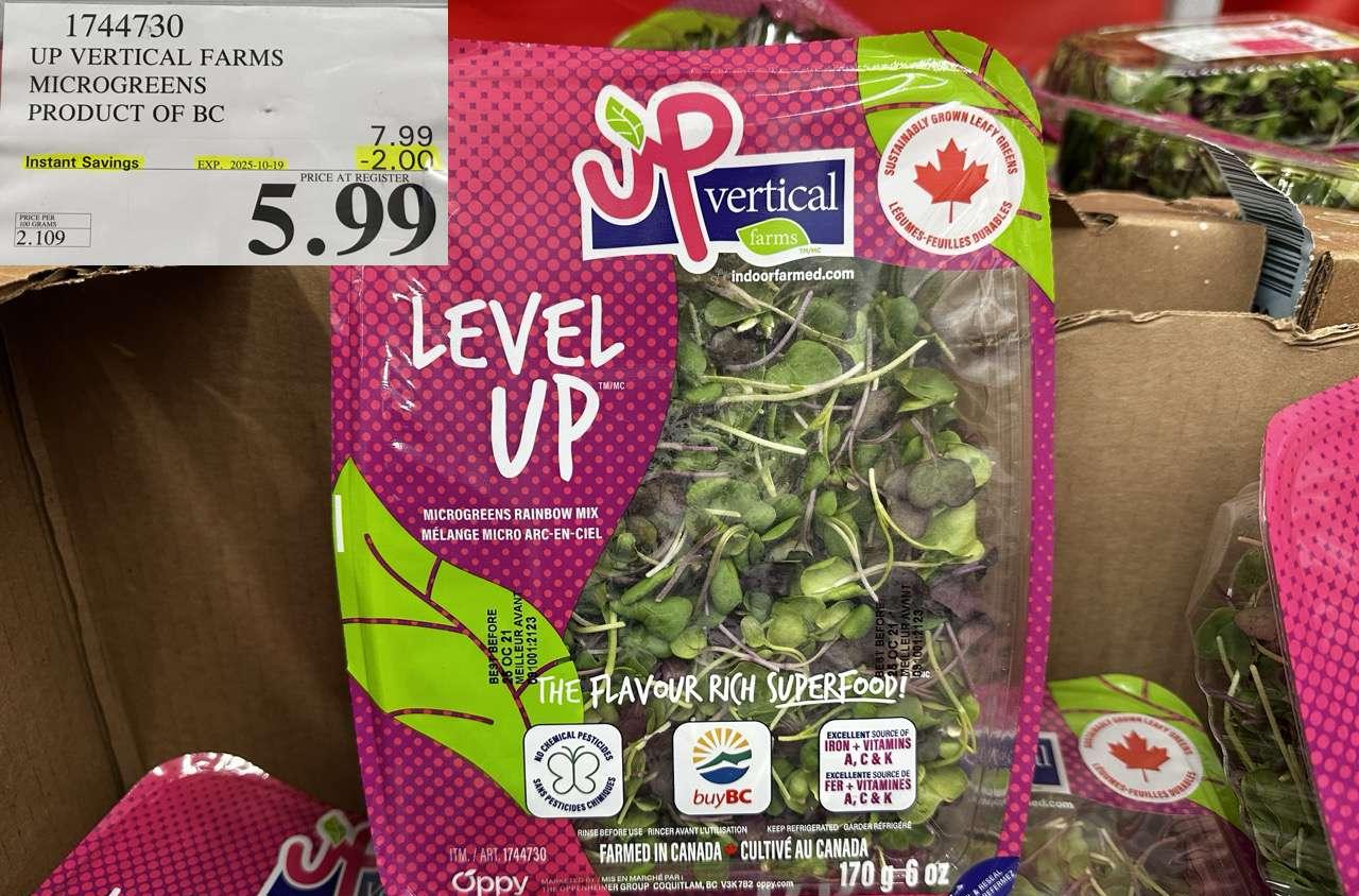 UP VERTICAL FARMS MICROGREENS PRODUCT OF BC - Costco Canada deal - Save $2.00 - Other
