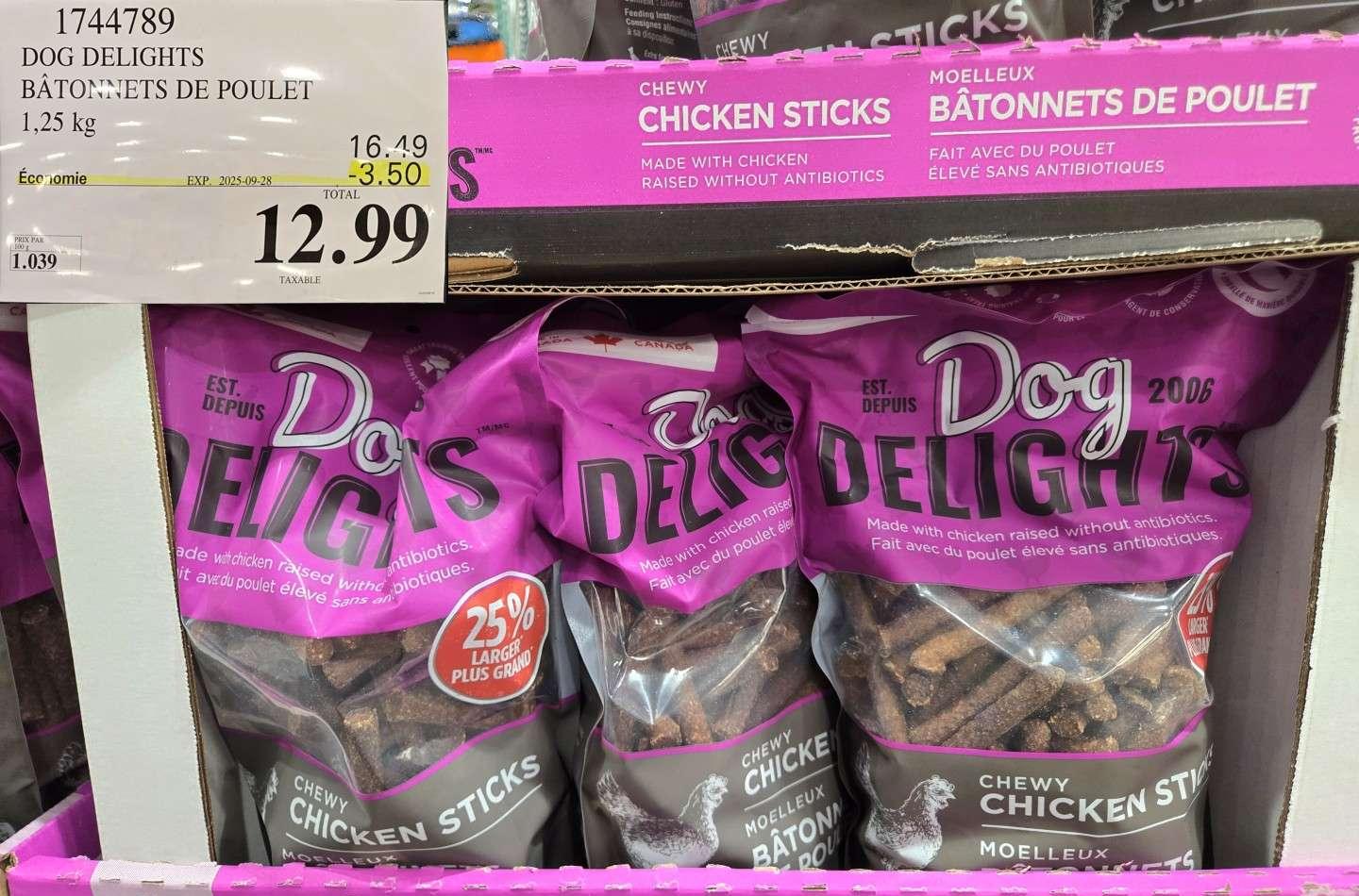 DOG DELIGHTS  BATONNETS DE POULET 1.25 kg at Costco