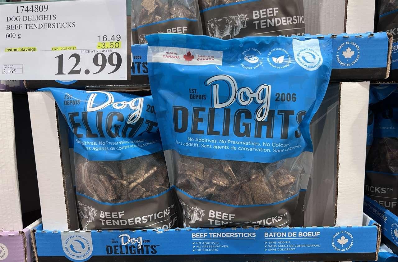 DOG DELIGHTS BEEF TENDERSTICKS 600G at Costco