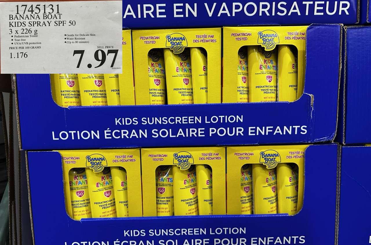 BANANA BOAT KIDS SPRAY SPF 50 3 X 226 G at Costco