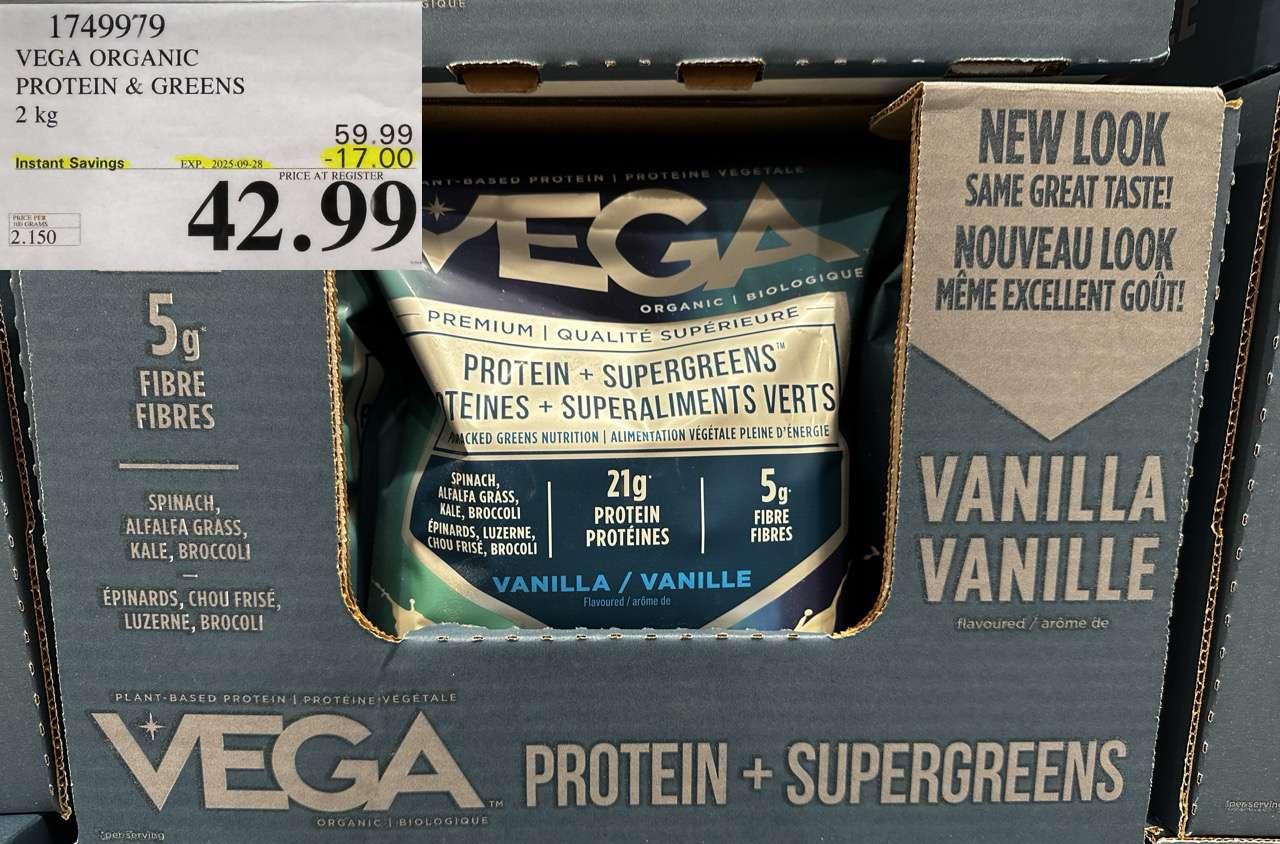 VEGA ORGANIC PROTEIN & GREENS 2 KG at Costco