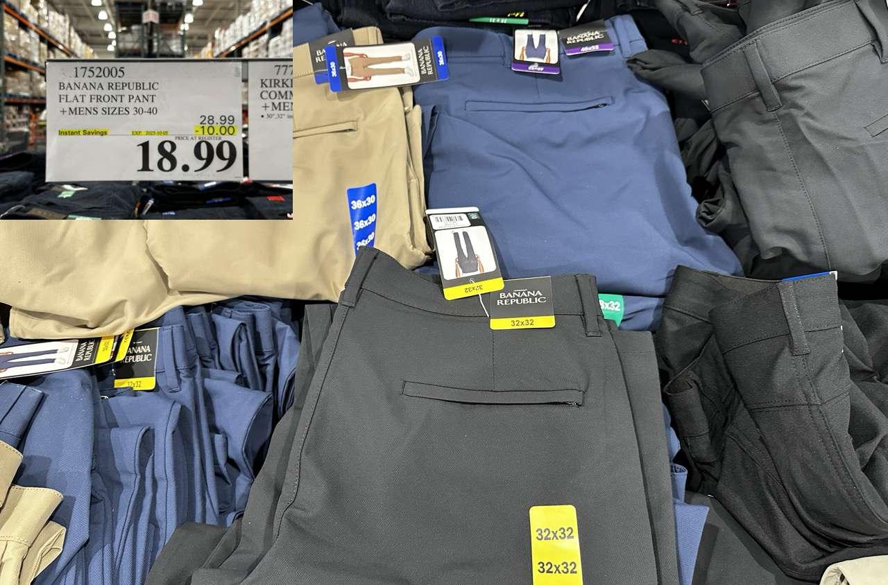 BANANA REPUBLIC FLAT FRONT PANT MENS SIZES 30-40 at Costco