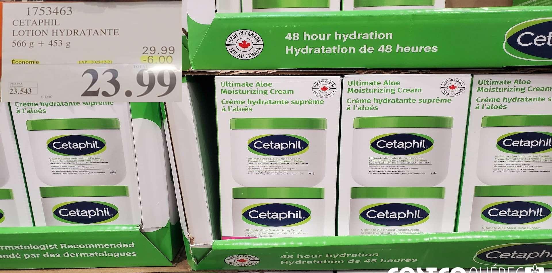 CETAPHIL LOTION HYDRATANTE  566 g + 453 8 at Costco