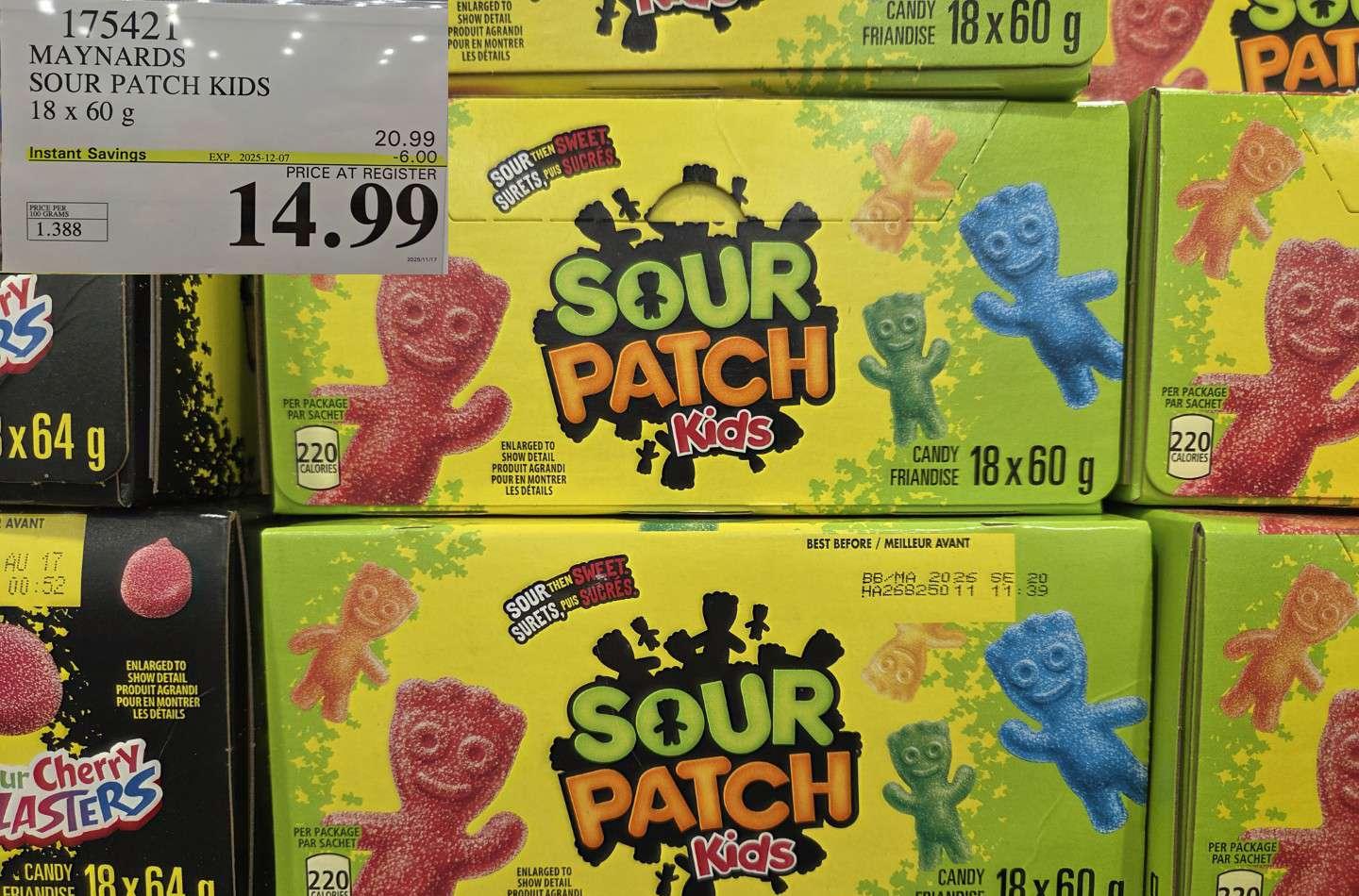 MAYNARDS SOUR PATCH KIDS 18 x 60 g - Costco Canada deal - Save $6.00 - Food & Beverage