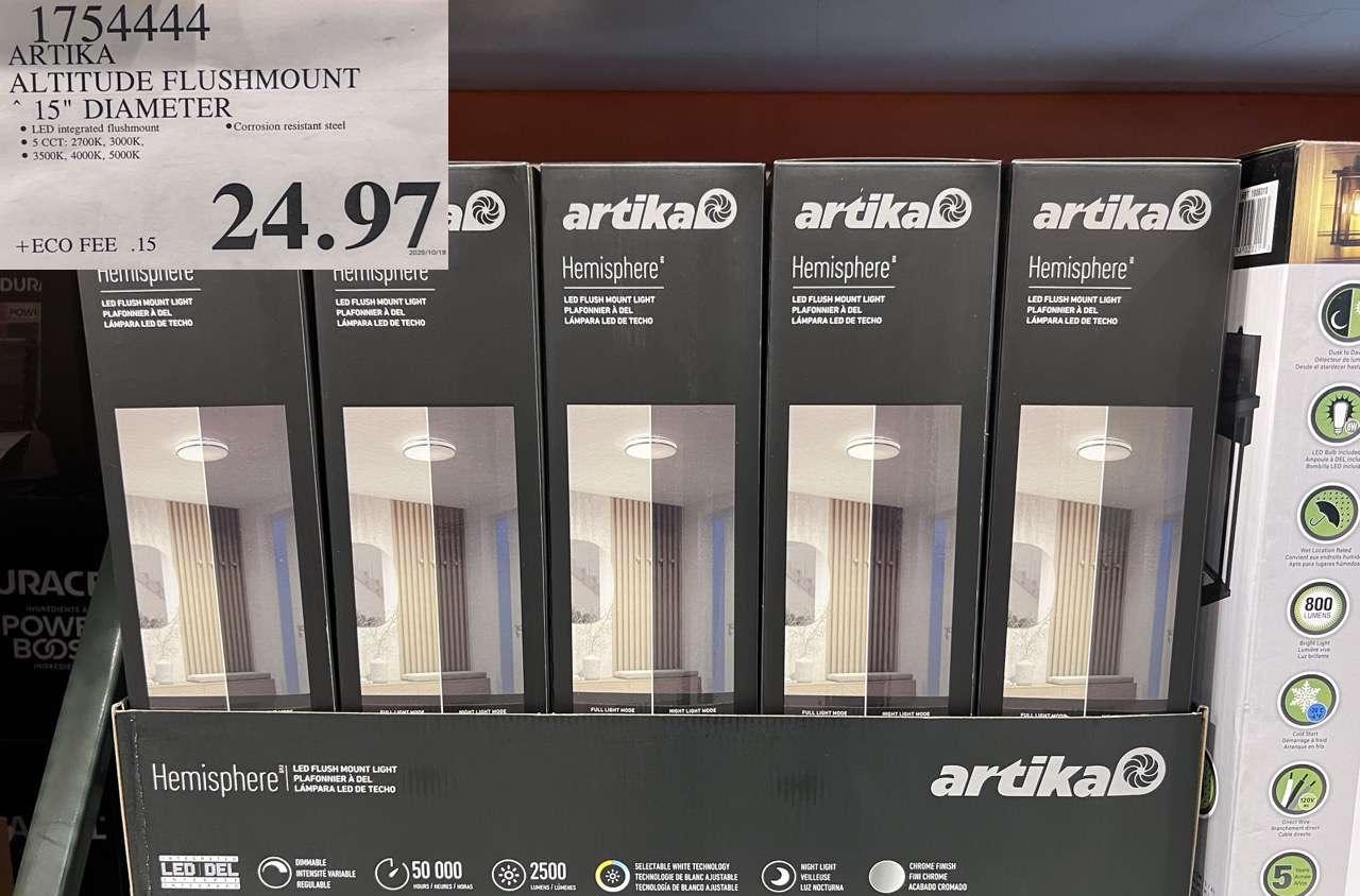 ARTIKA ALTITUDE FLUSHMOUNT 15IN DIAMETER at Costco