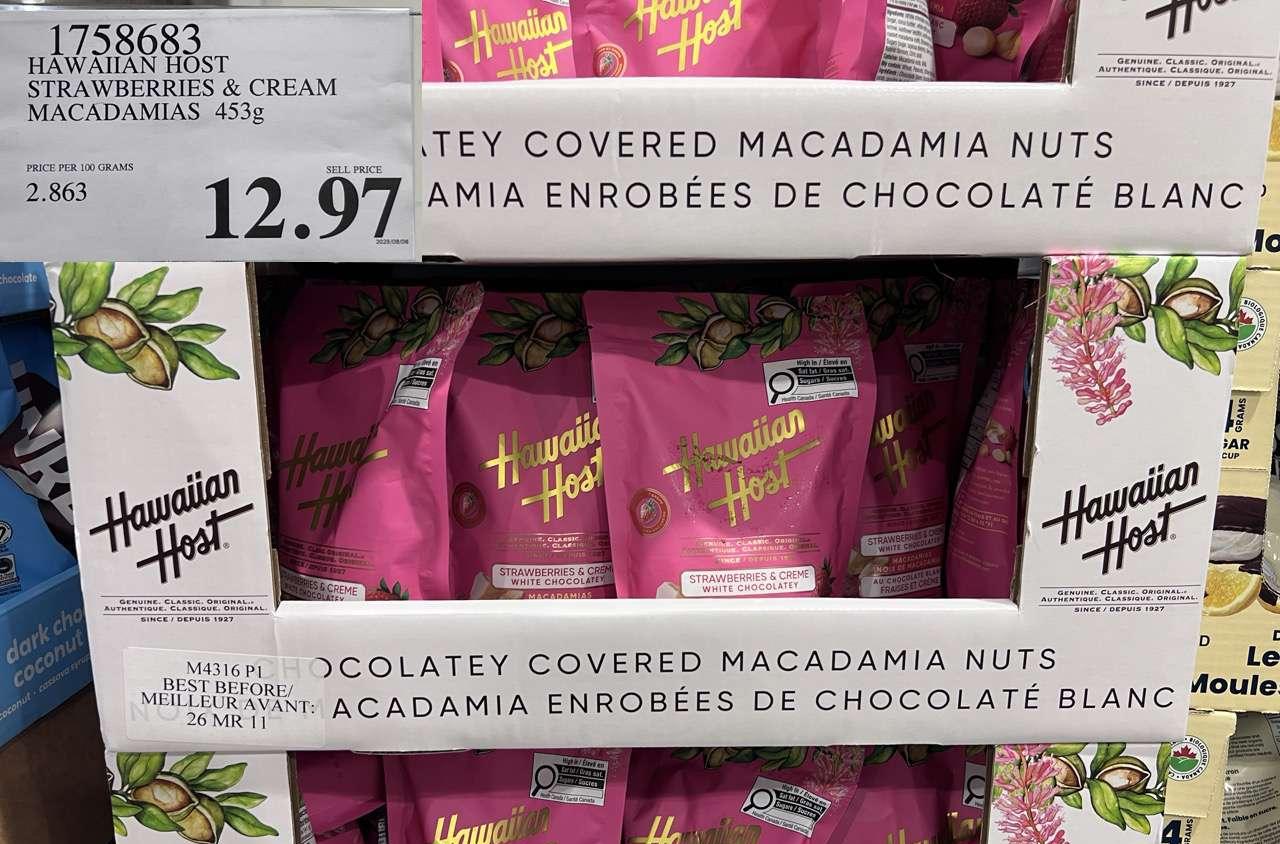 HAWAIIAN HOST STRAWBERRIES & CREAM MACADAMIAS 453G at Costco