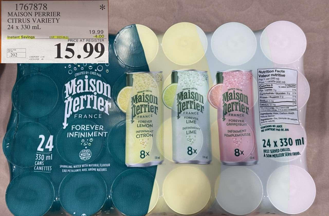 MAISON PERRIER CITRUS VARIETY 24 X 330ML at Costco