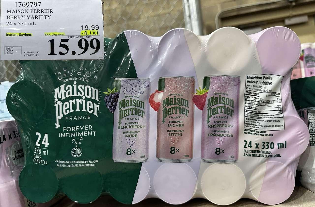 MAISON PERRIER BERRY VARIETY 24 X 330ML - Costco Canada deal - Save $4.00 - Food & Beverage