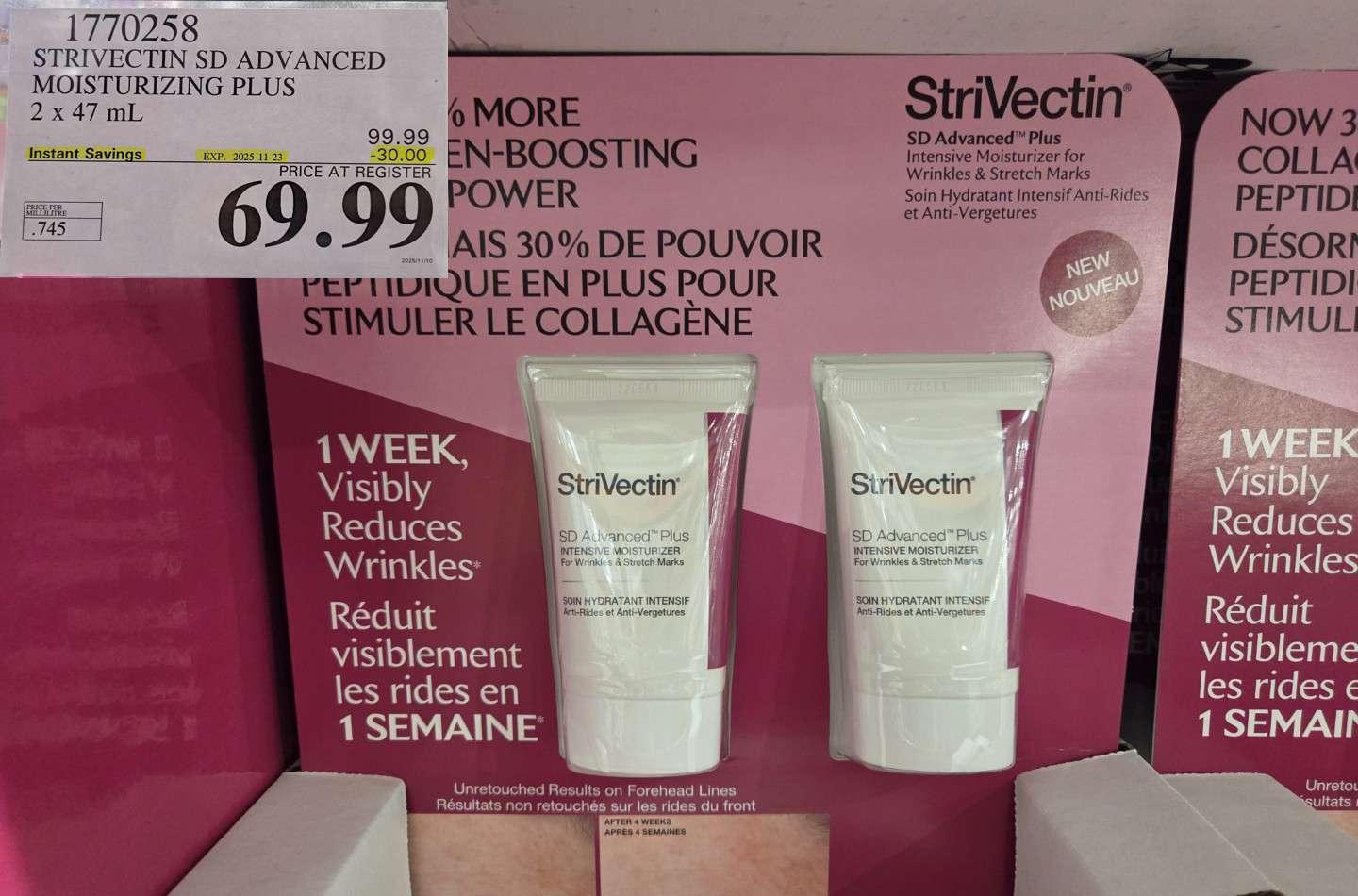 STRIVECTIN SD ADVANCED MOISTURIZING PLUS 2 X 47ML at Costco