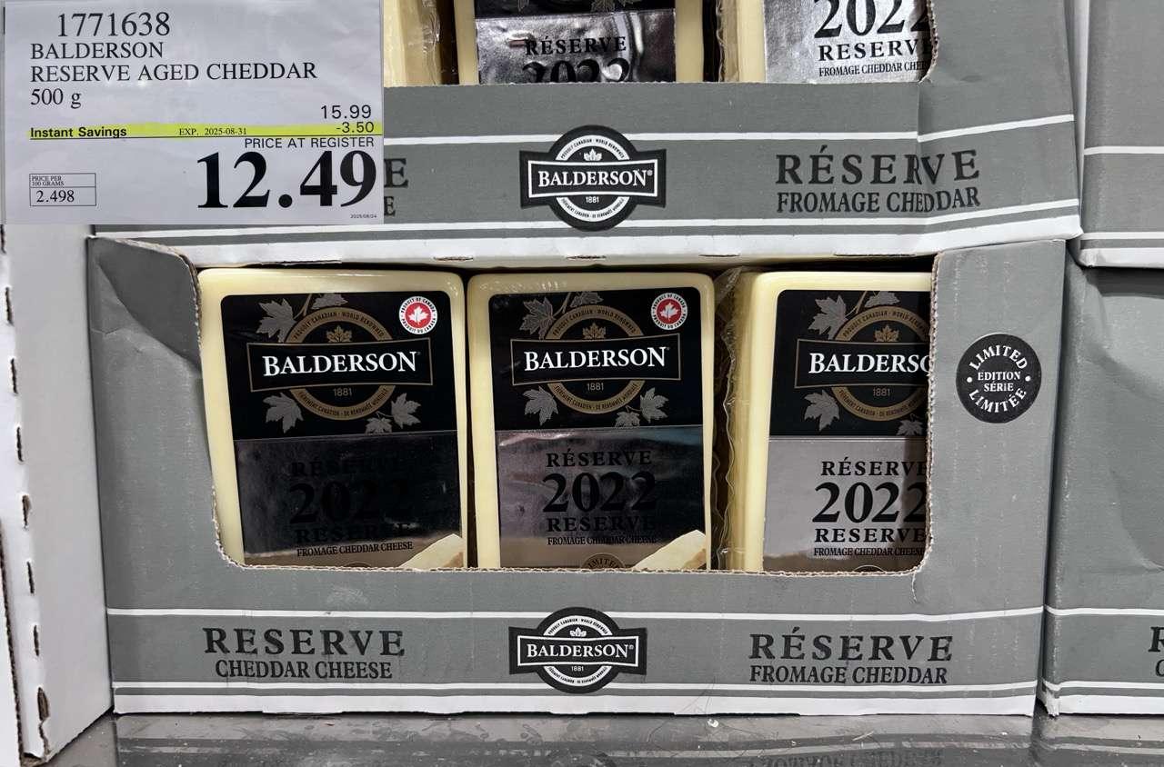 BALDERSON RESERVE AGED CHEDDAR 500 G at Costco