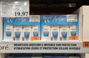 BIORE UV AQUA RICH SPF 50 4 X 50ML at Costco