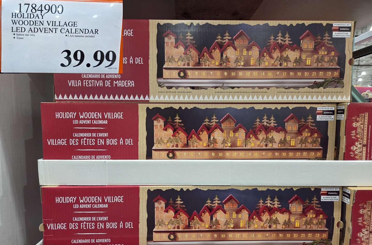 HOLIDAY WOODEN VILLAGE LED ADVENT CALENDAR at Costco