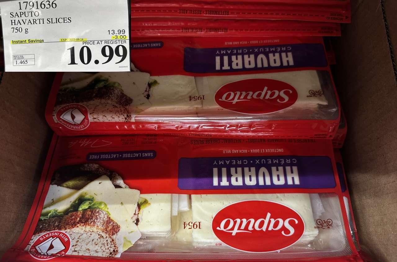 SAPUTO HAVARTI SLICES 750G - Costco Canada deal - Save $3.00 - Food & Beverage