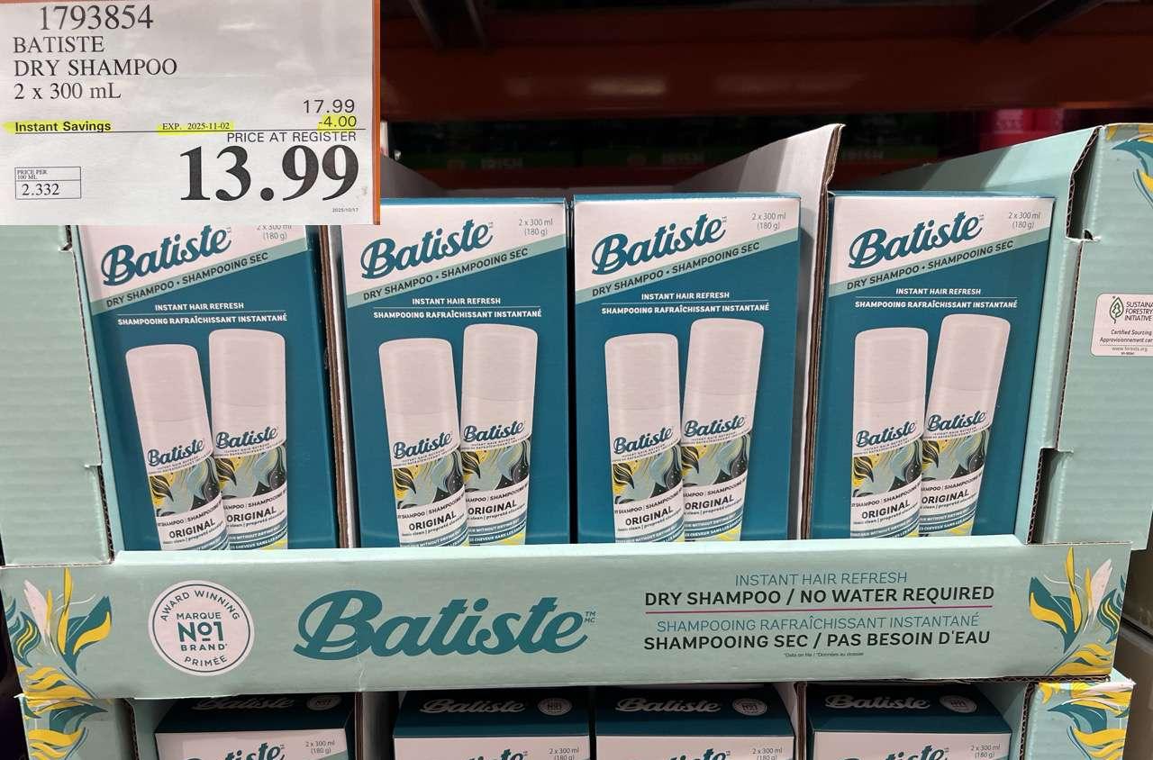BATISTE DRY SHAMPOO 2 X 300ML - Costco Canada deal - Save $4.00 - Health and Beauty