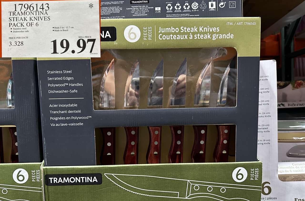 TRAMONTINA STEAK KNIVES PACK OF 6 - Costco Canada deal - Save $5.00 - Home and Kitchen