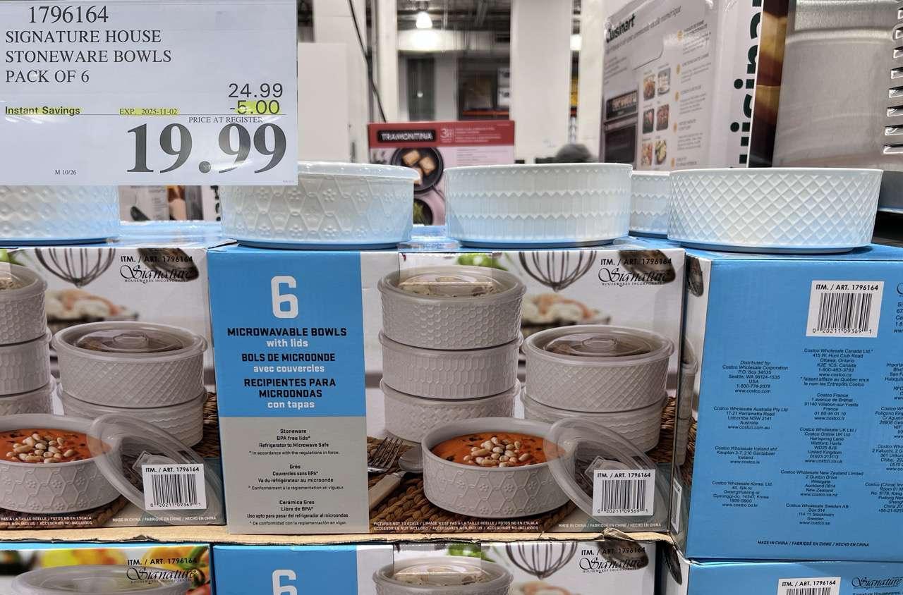 SIGNATURE HOUSE STONEWARE BOWLS PACK OF 6 - Costco Canada deal - Save $5.00 - Home and Kitchen
