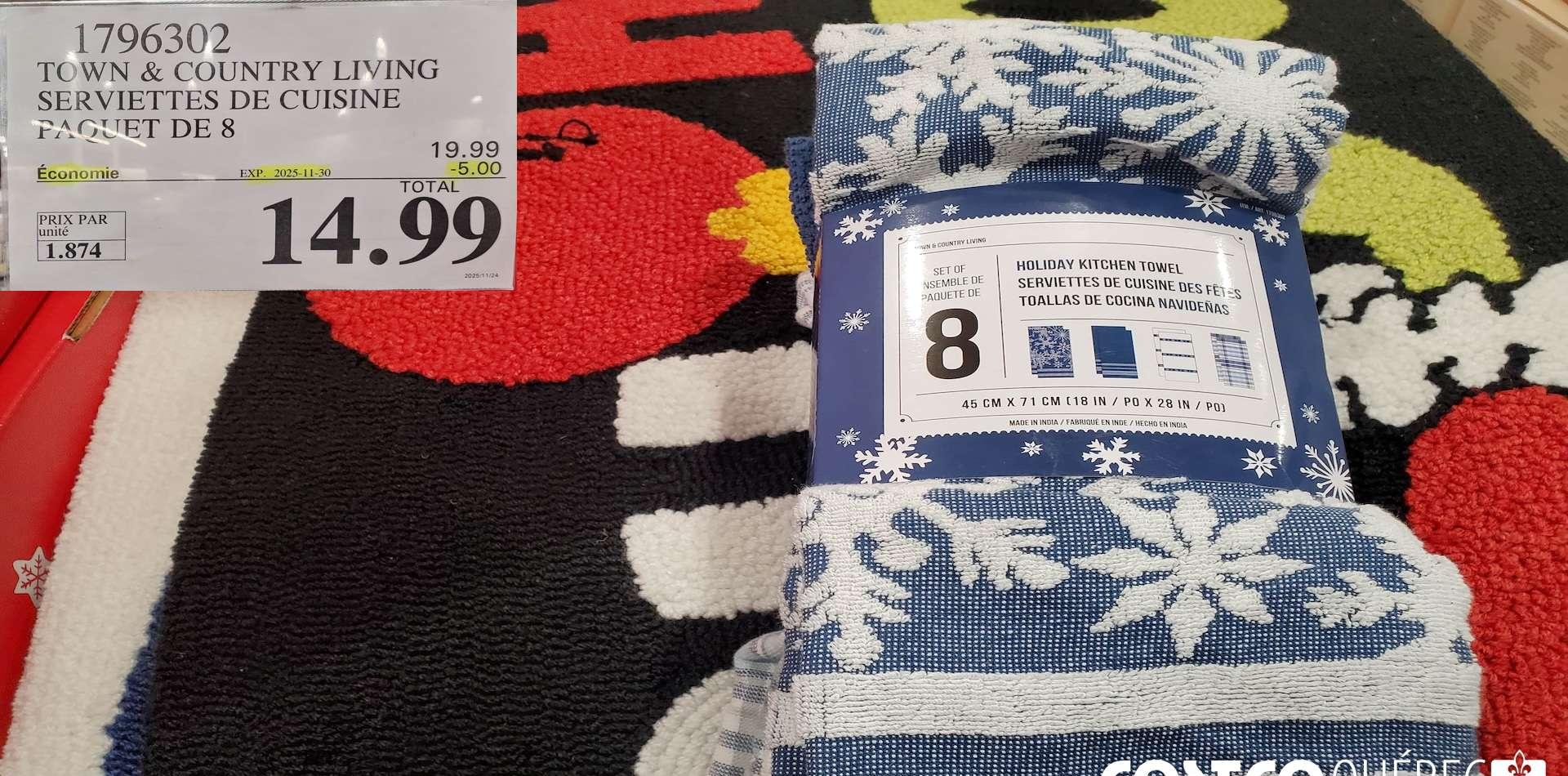 TOWN & COUNTRY LIVING SERVIETTES DE CUISINE PAGUET DE 8 at Costco