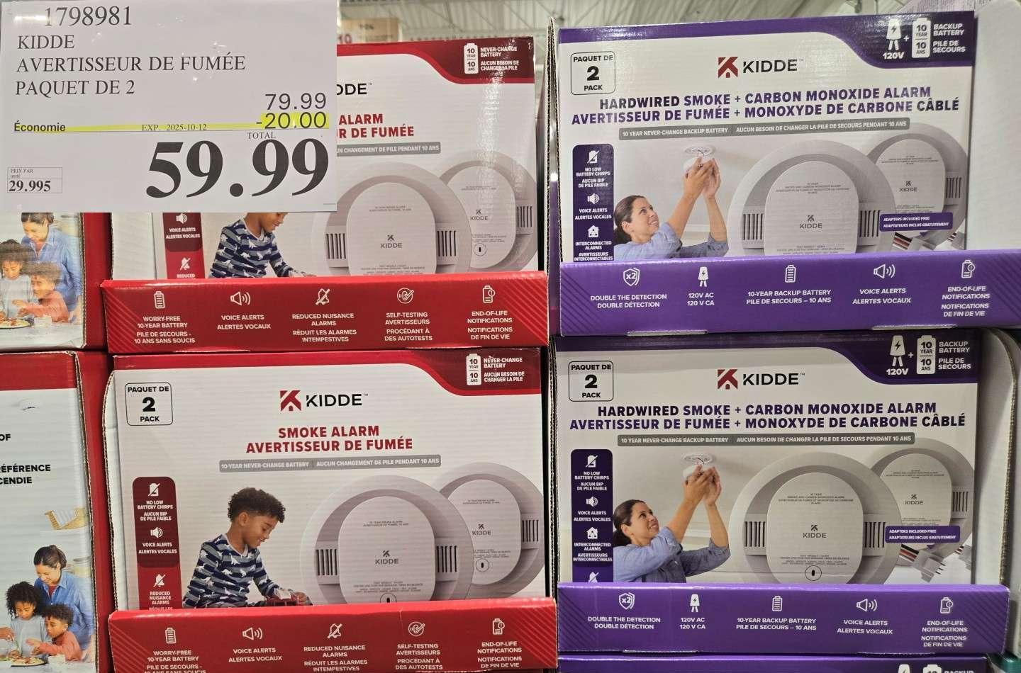 KIDDE AVERTISSEUR DE FUMEE PAQUET DE 2 at Costco