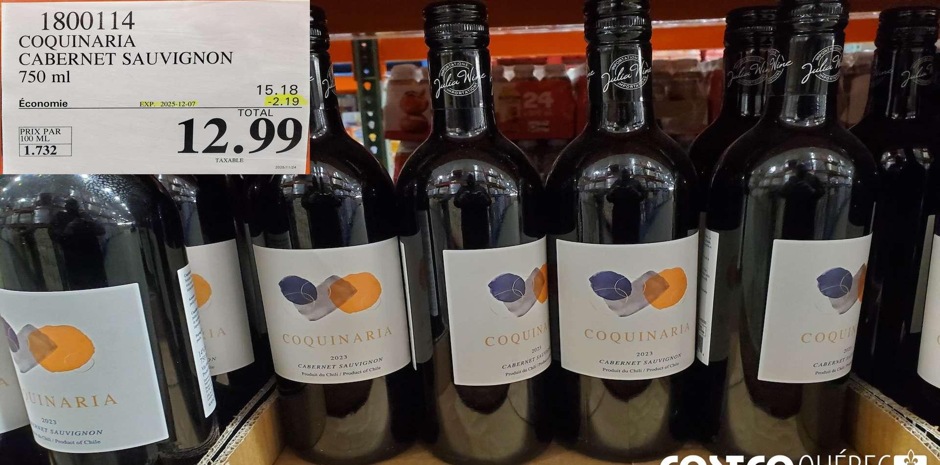 COQUINARIA CABERNET SAUVIGNON 750 mL at Costco