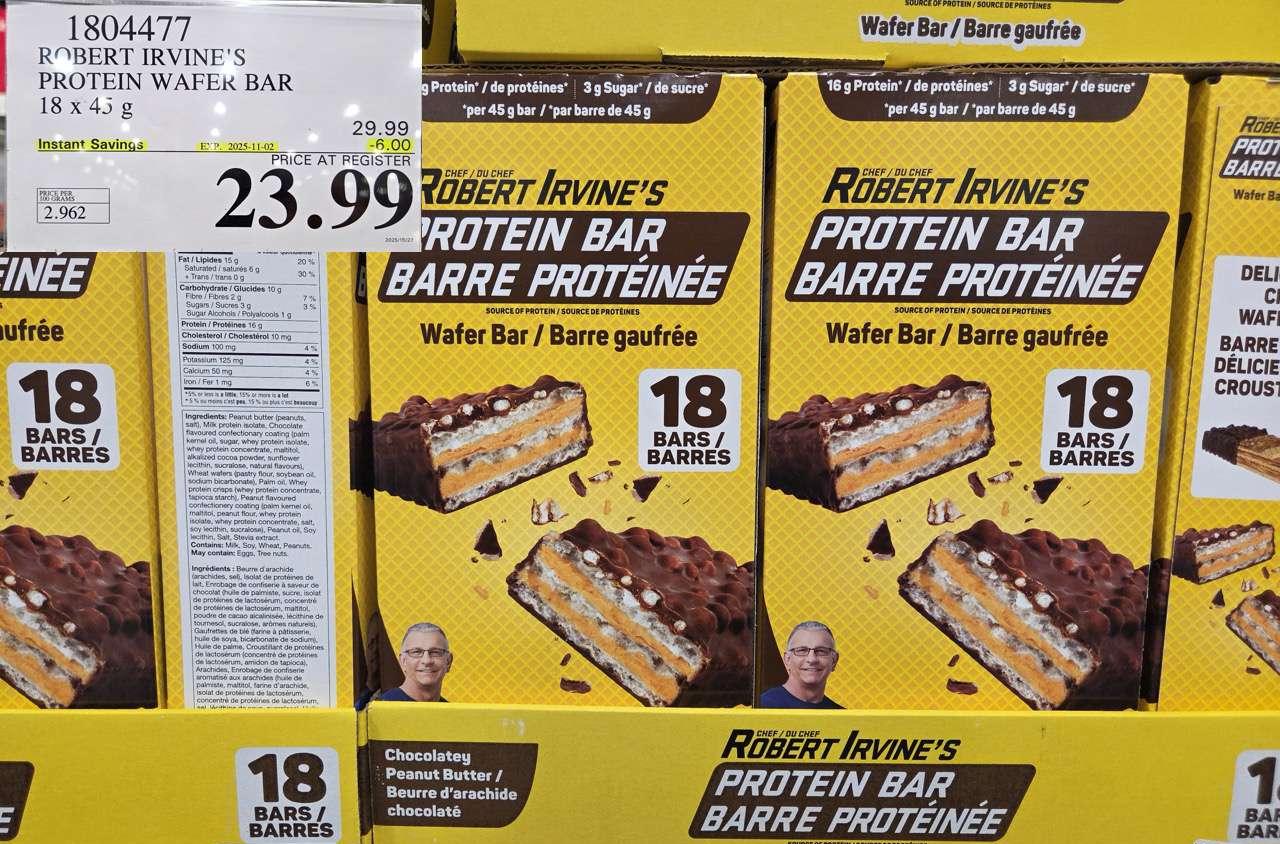 ROBERT IRVINE'S PROTEIN WAFER BAR 18 X 45G at Costco
